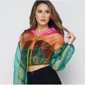 Sheer cropped jacket